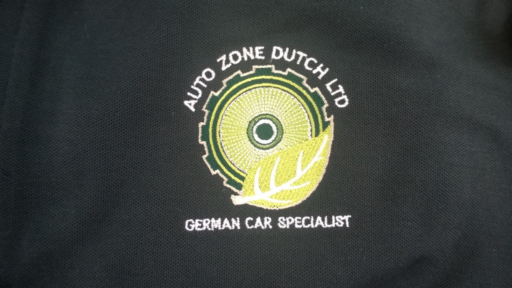 Logo embroidery for garage