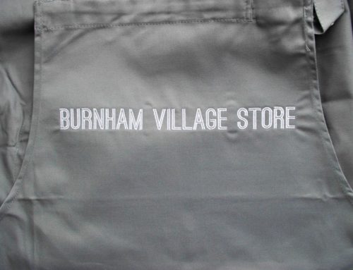 Apron embroidery for Burnham Village Store